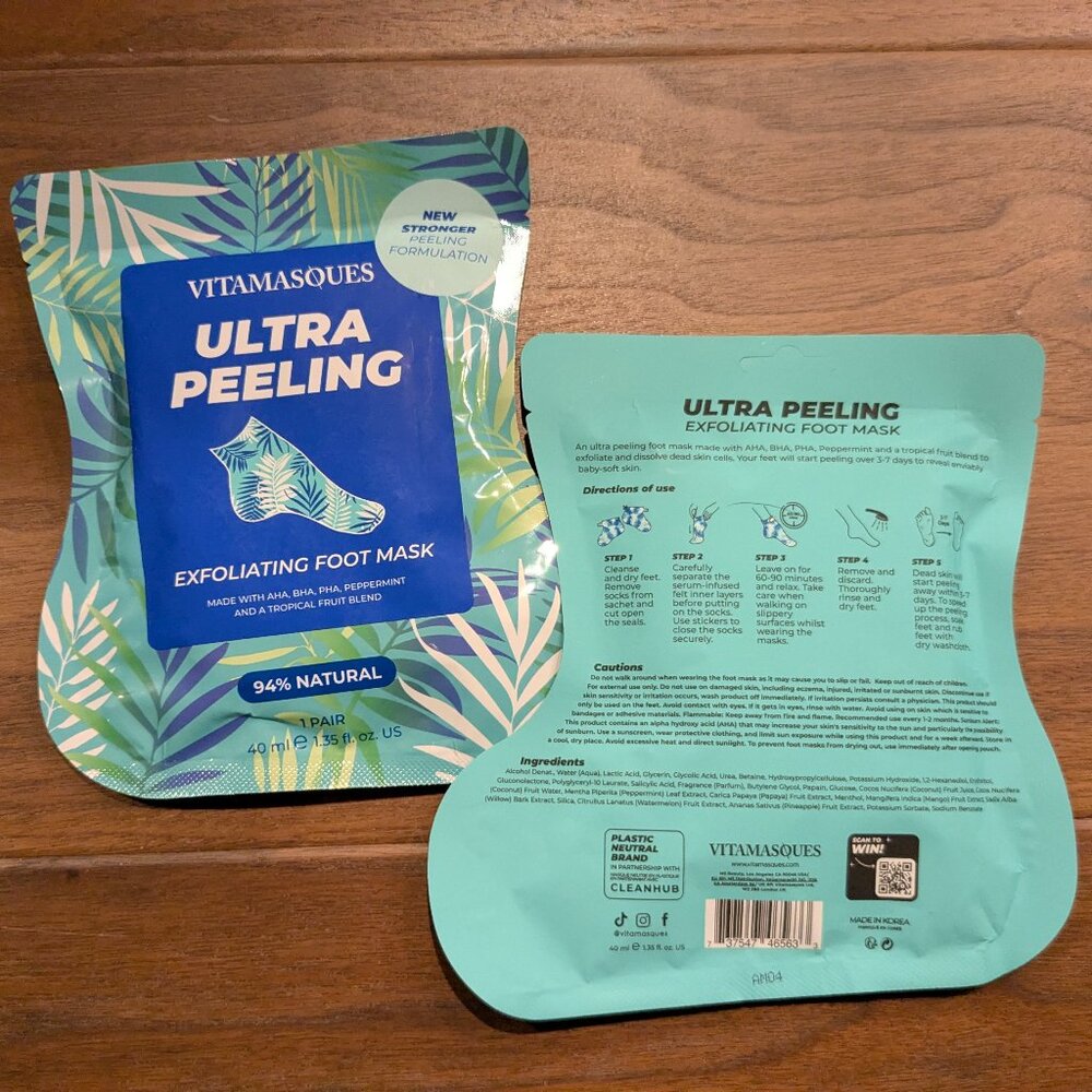 Vitamasques 2 pairs exfoliating foot mask